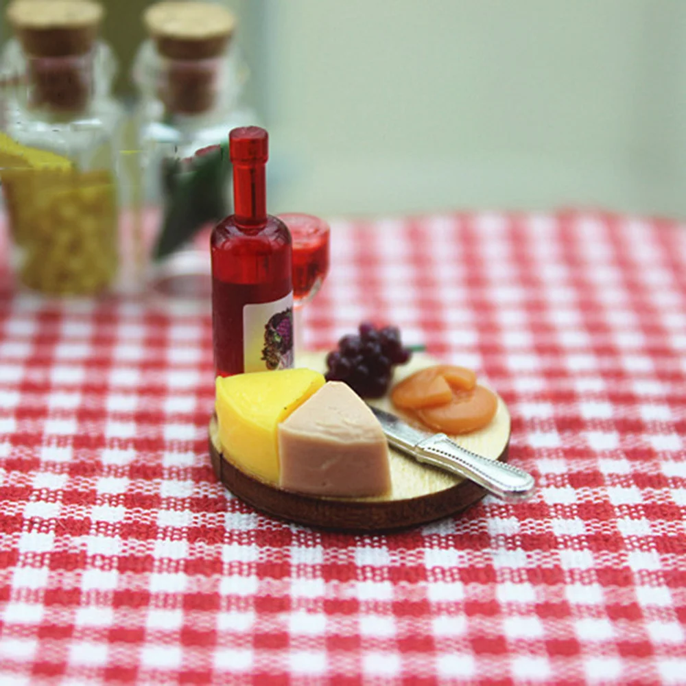 Accesorios para casa de muñecas: vino y queso en miniatura - imagen 5