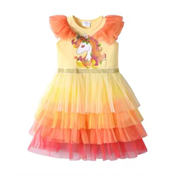 DXTON vestido princesa verano tul elegante para niña