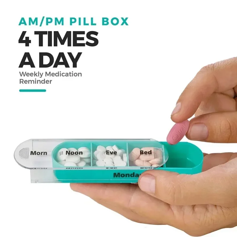 Pastillero semanal médico portátil de viaje de 7 días con rejillas - imagen 5