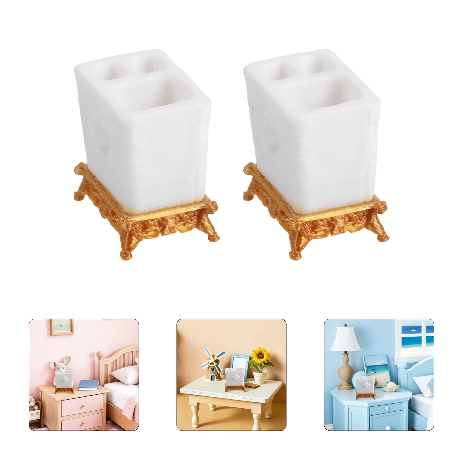 Portacepillos dentales para casa de muñecas – accesorios baño - imagen 2