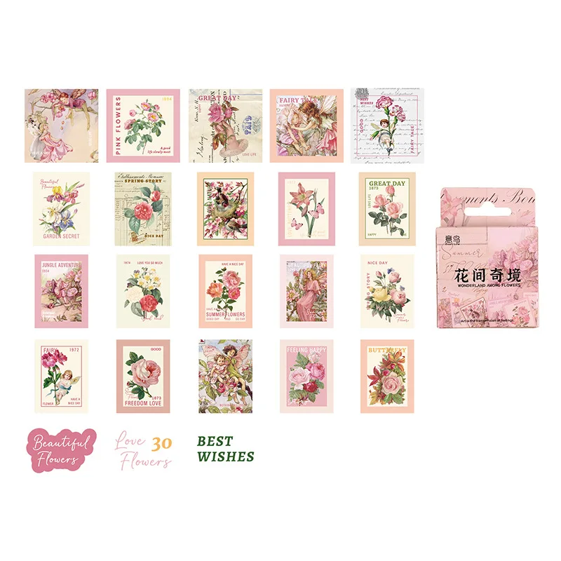 Pegatinas florales autoadhesivas decorativas para álbumes y diarios - imagen 4