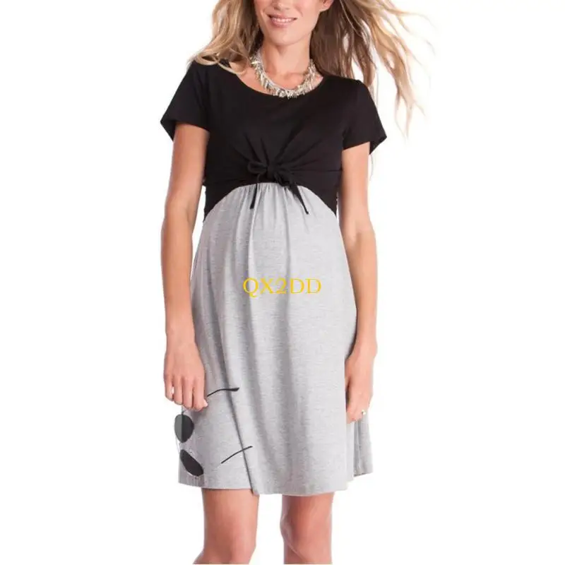 Vestido de lactancia premamá con acceso oculto para amamantar - imagen 3