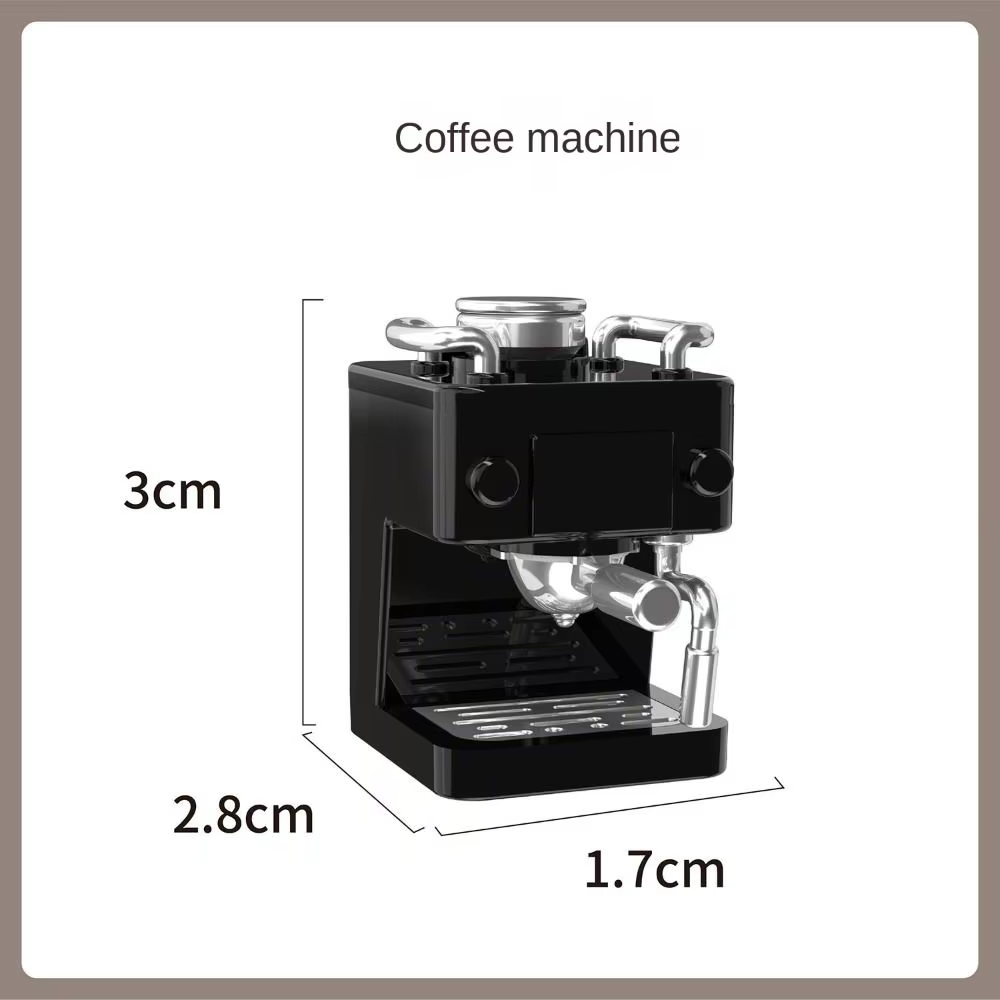 Cafetera en miniatura para casa de muñecas