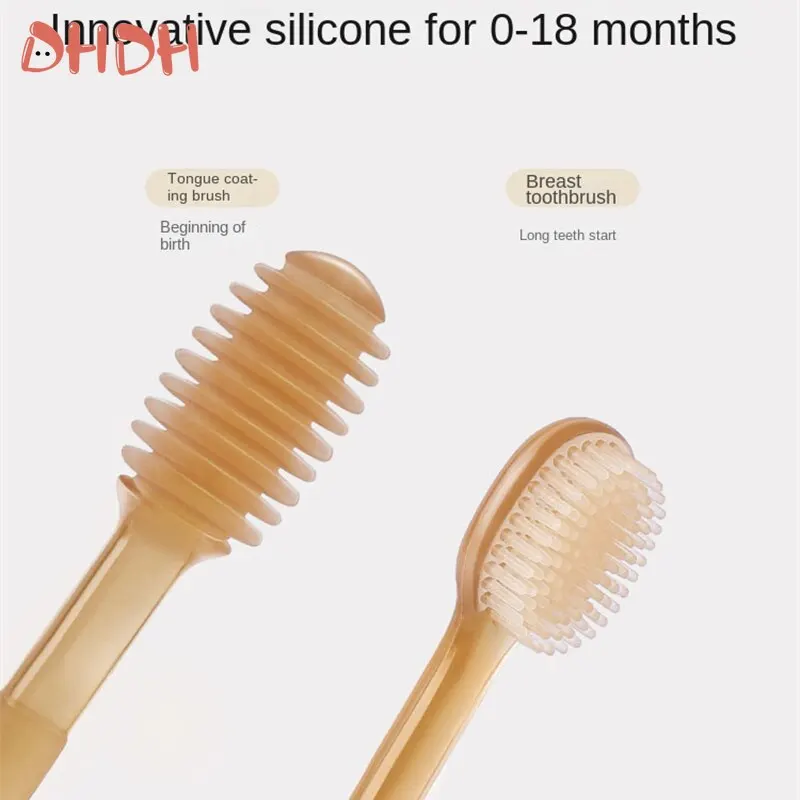 DHDH Cepillo de dientes de silicona para bebé con limpiador lengua - imagen 2