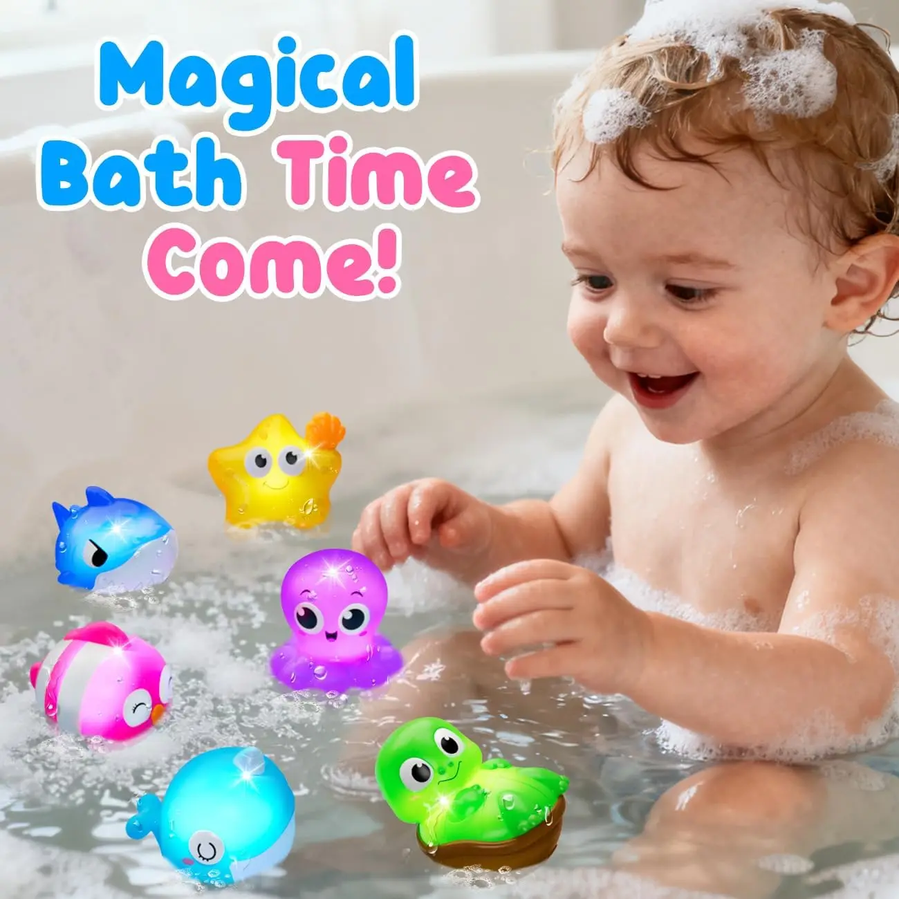 Juguete de baño luminoso con animales marinos para bebés - imagen 2