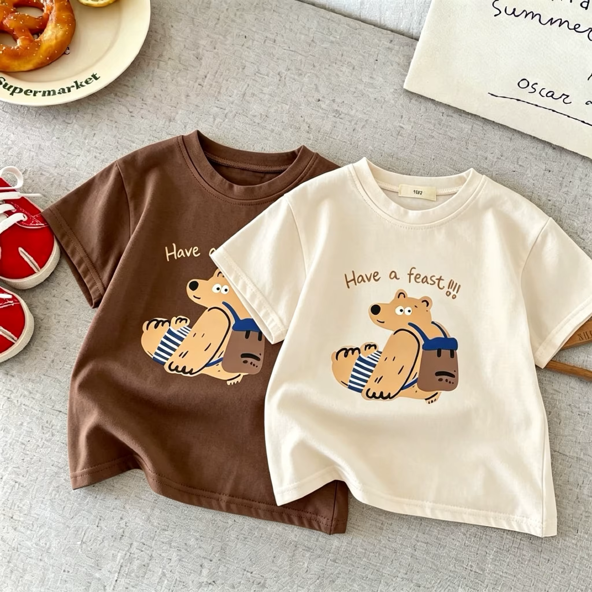 Camiseta infantil de manga corta con estampado de dibujos animados - imagen 3