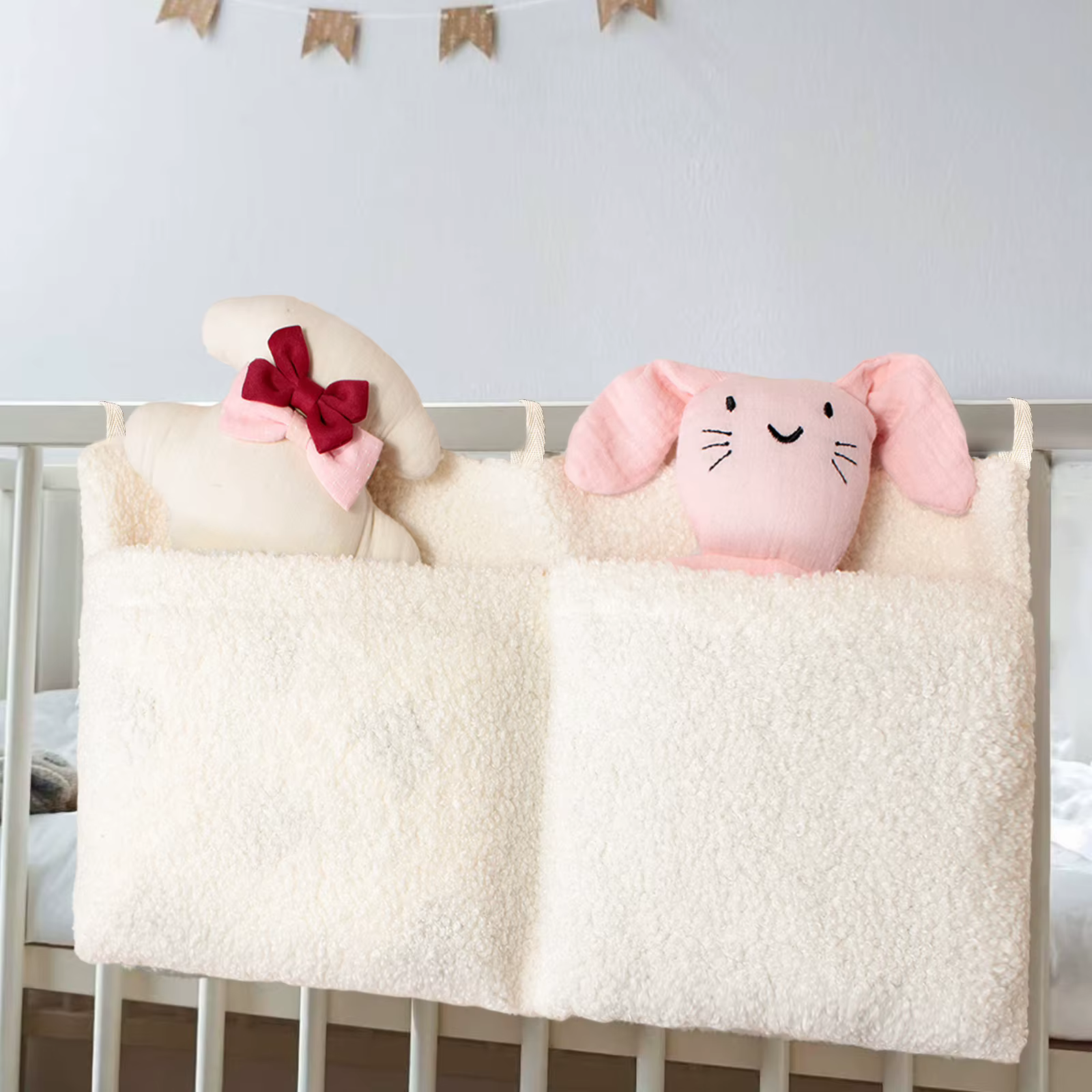 Bolsa de pañales peluche otoño-invierno, bolso colgante para bebé