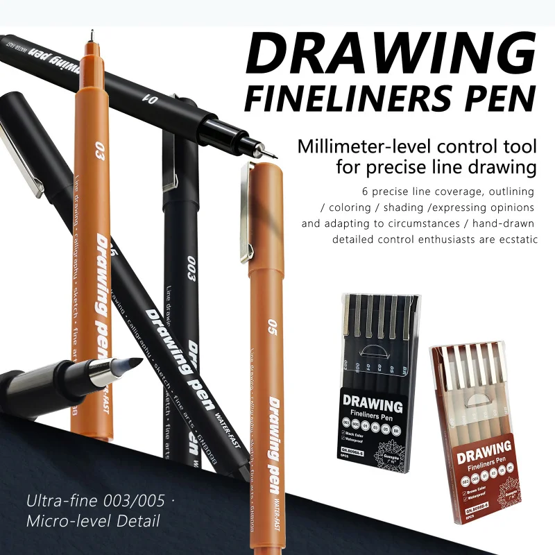 Fineliner de tinta resistente al agua con punta de pincel - imagen 4
