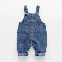 Mono de mezclilla con tirantes para niños y niñas