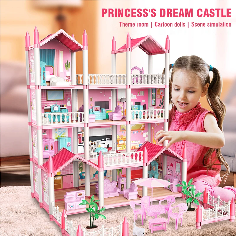 Casa de muñecas Villa con muebles – Juguete simulación para niños - imagen 4