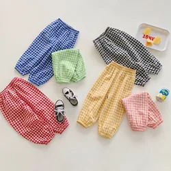 Pantalones bombachos a cuadros ligeros de verano para niñas
