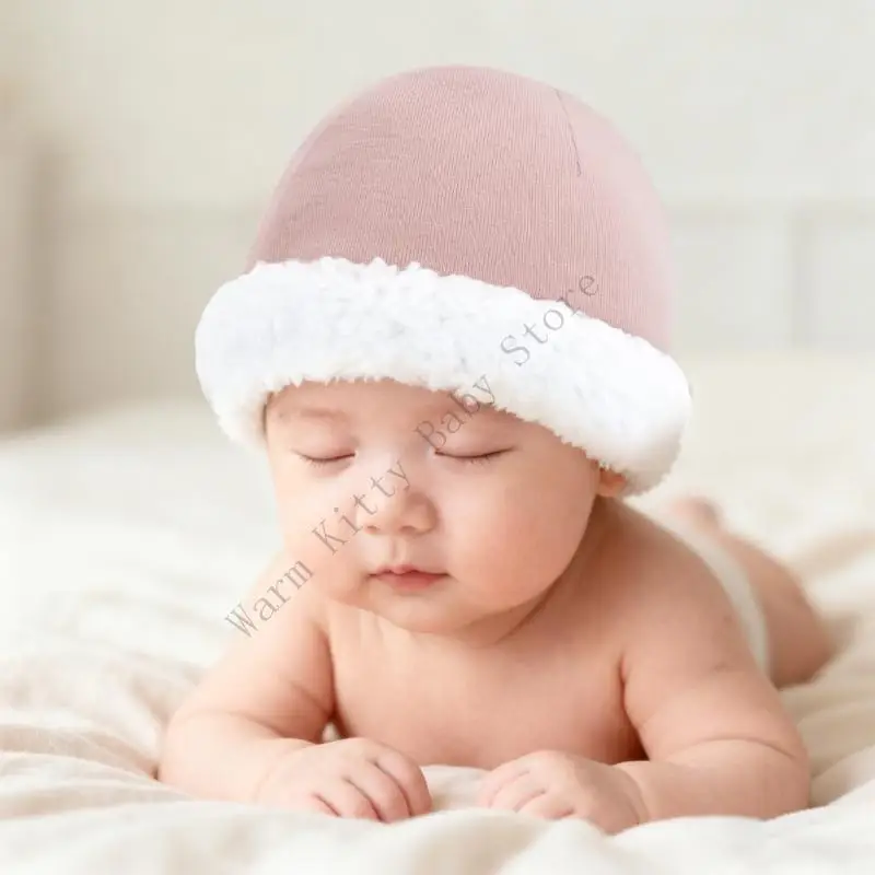 XXFE gorro de lana para bebé con forro borrego cálido invierno - imagen 4