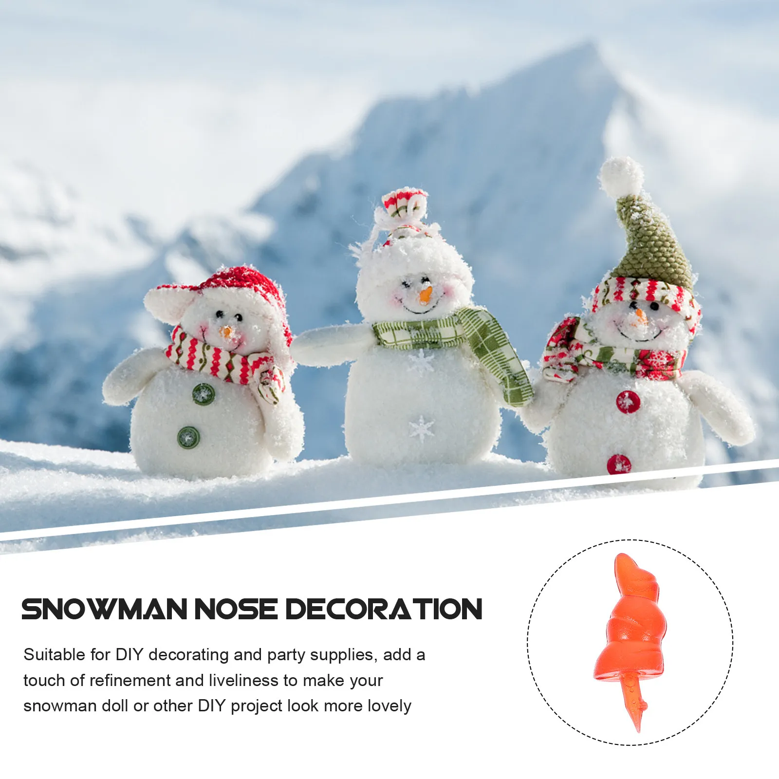 Narices plásticas para muñeco de nieve en manualidades navideñas - imagen 4