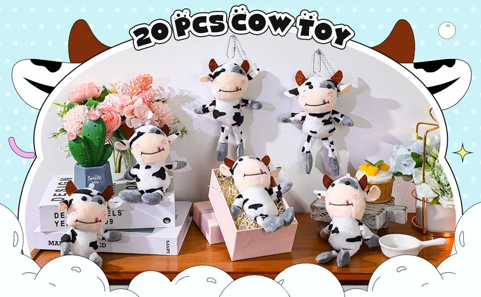 Vaca de peluche como regalo para mochila