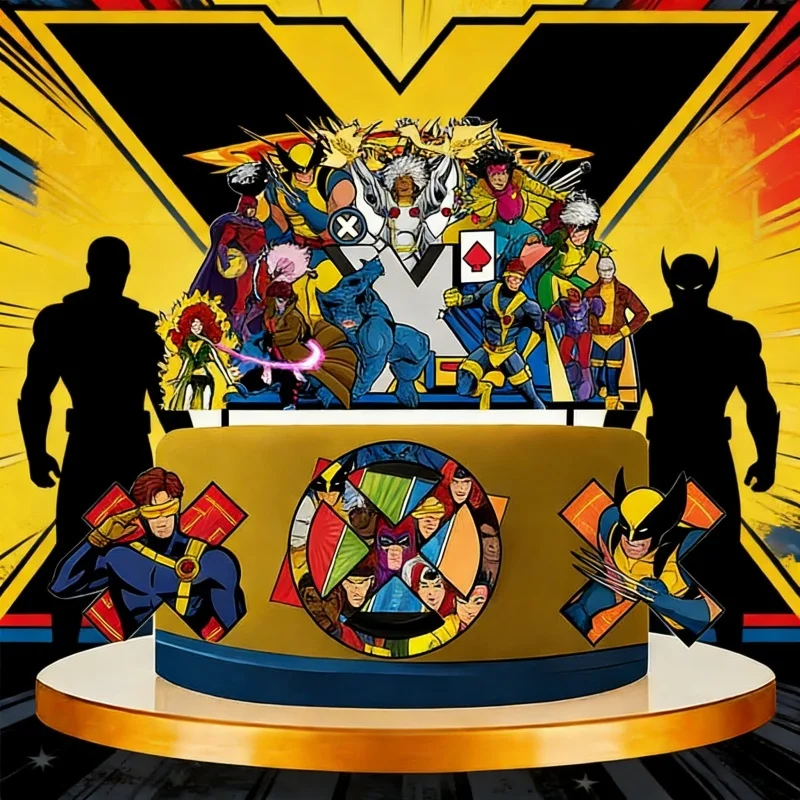 Bandera X-Men 97 pastel para decoración de fiestas infantiles