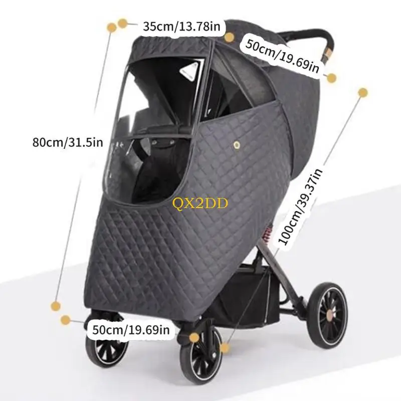 QX2D Winte funda para cochecito universal transpirable lluvia y viento - imagen 5