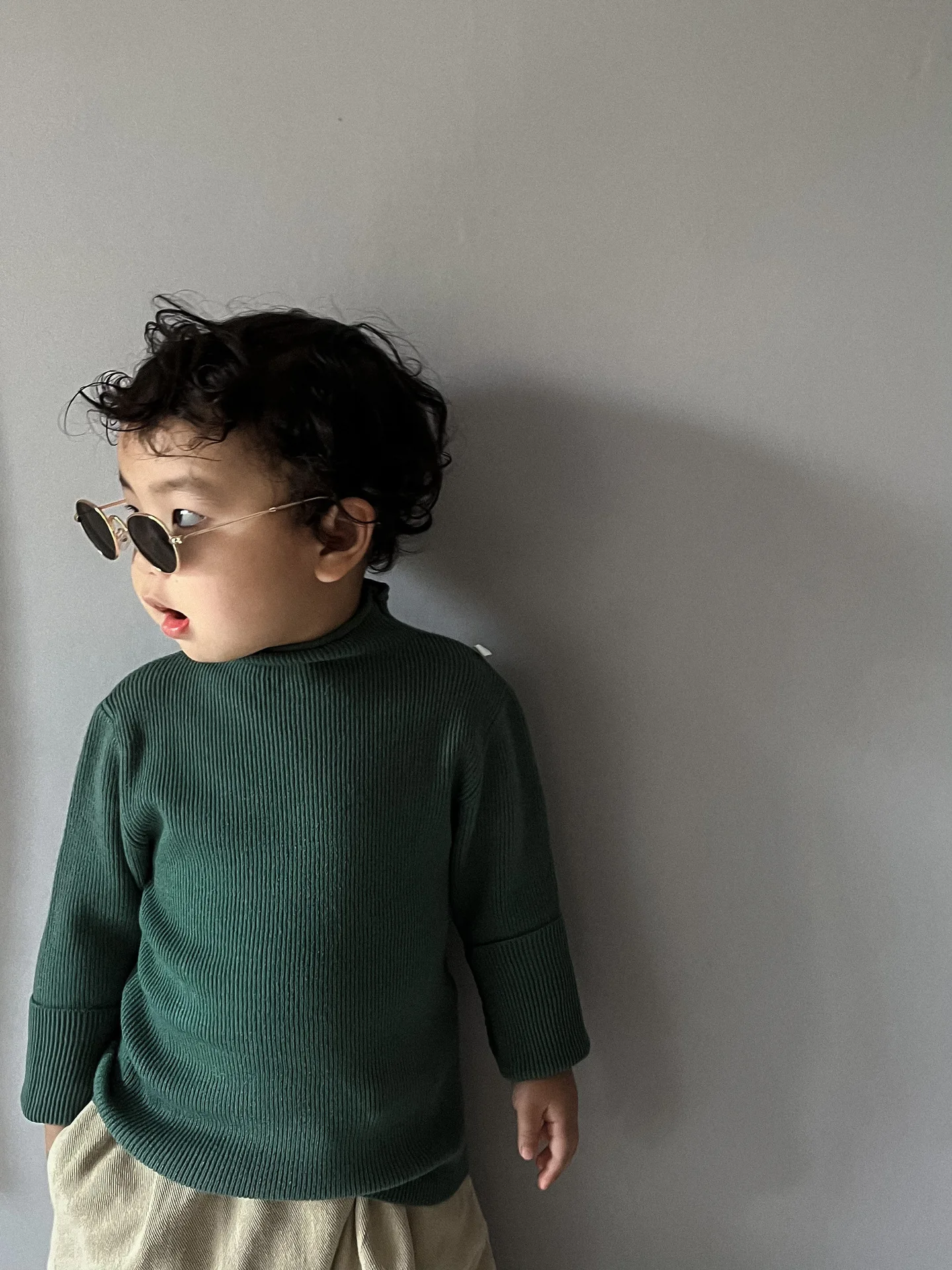 Jersey de punto con cuello alto para niña – MILANCEL