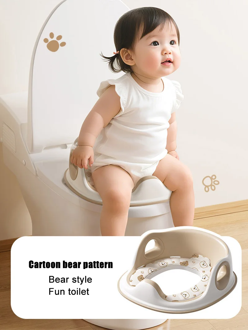 Asiento de inodoro con diseño de oso frontal