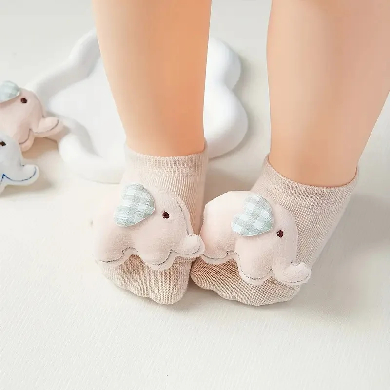 Calcetines cortos de bebé con elefantes para recién nacido - imagen 4
