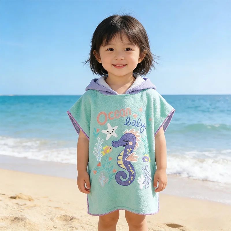 Albornoz infantil de secado rápido para playa y viaje - imagen 4