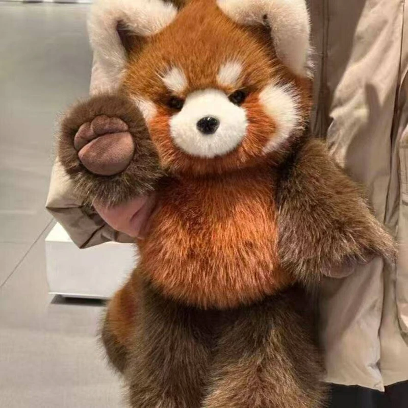 Peluche de mapache rojo de tela suave, ideal para abrazar - imagen 4