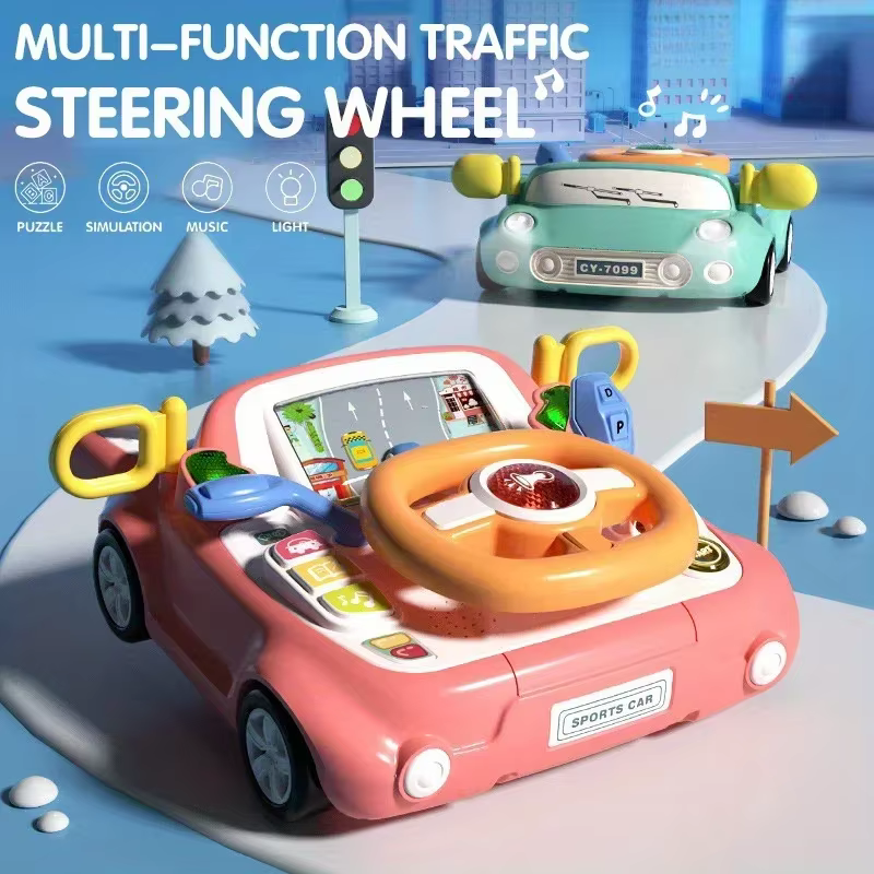 Volante infantil de simulación con música suave y asiento coche - imagen 4