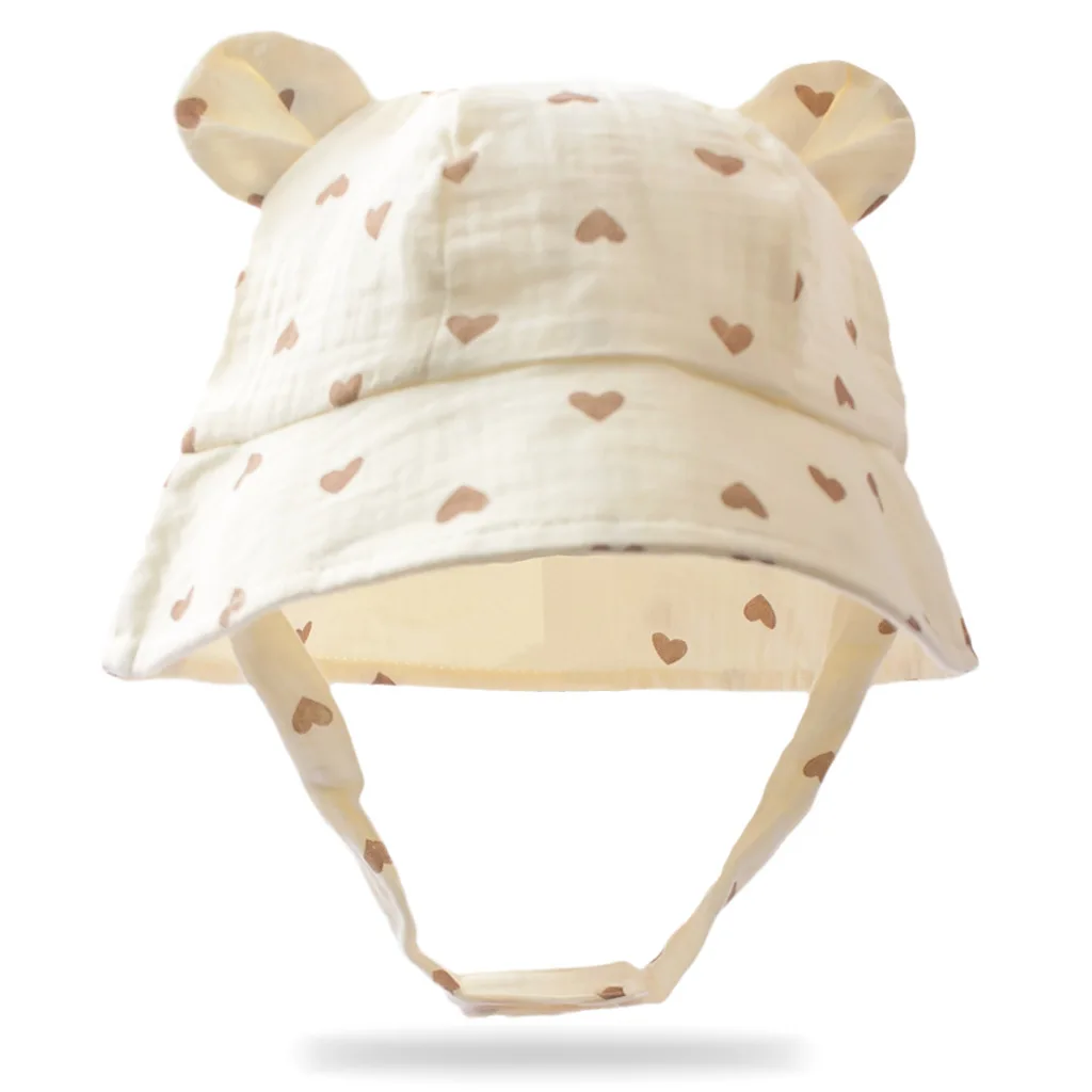Sombrero pescador bebé de algodón – Gorro de sol con diseño floral - imagen 5
