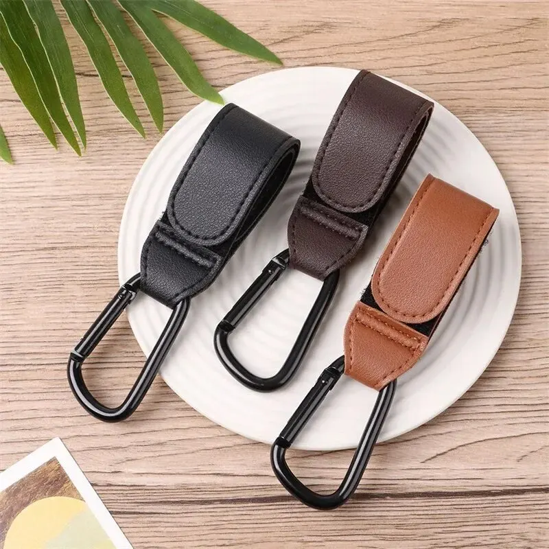 Gancho ajustable para cochecito en cuero PU - Organizador multifunción - imagen 5
