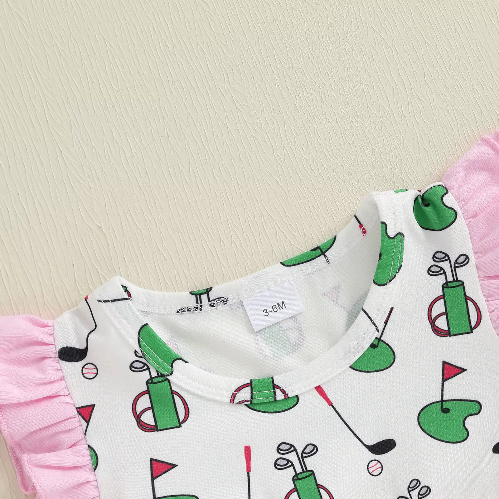 Tregren peleles de bebé niña con estampado de golf y lazo - imagen 2