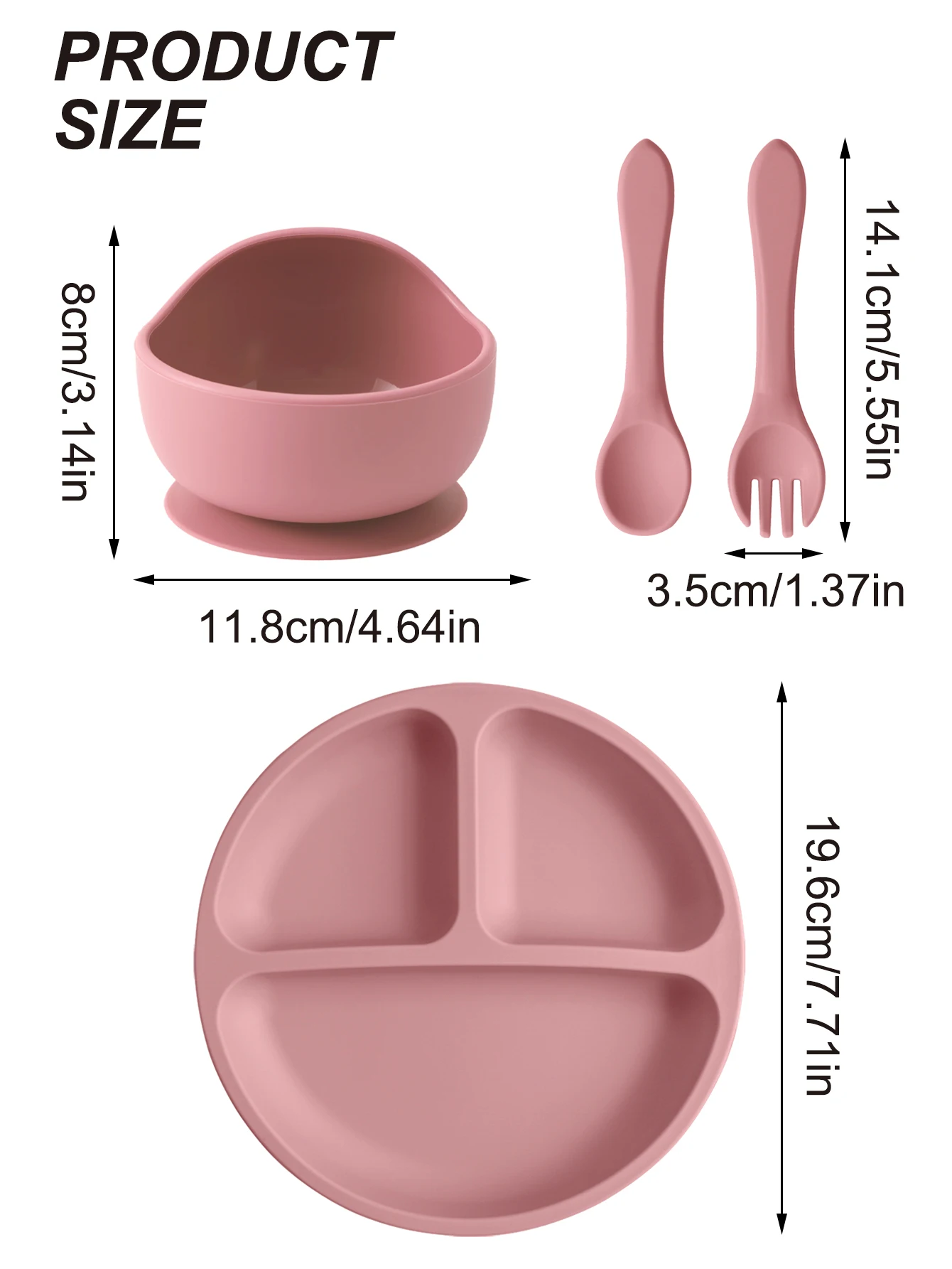 Vajilla de aprendizaje para bebé sin BPA en silicona con ventosas - imagen 2