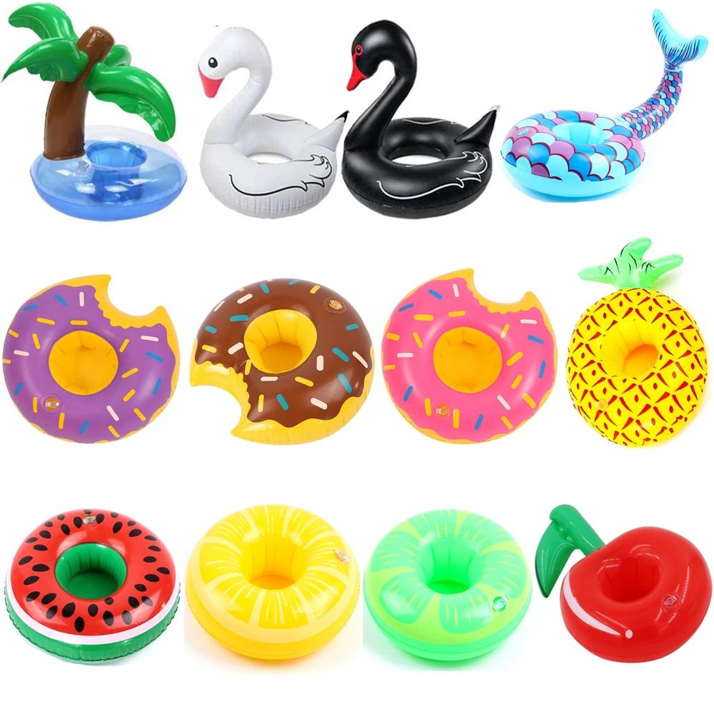Soporte hinchable para bebidas de piscina infantil con posavasos