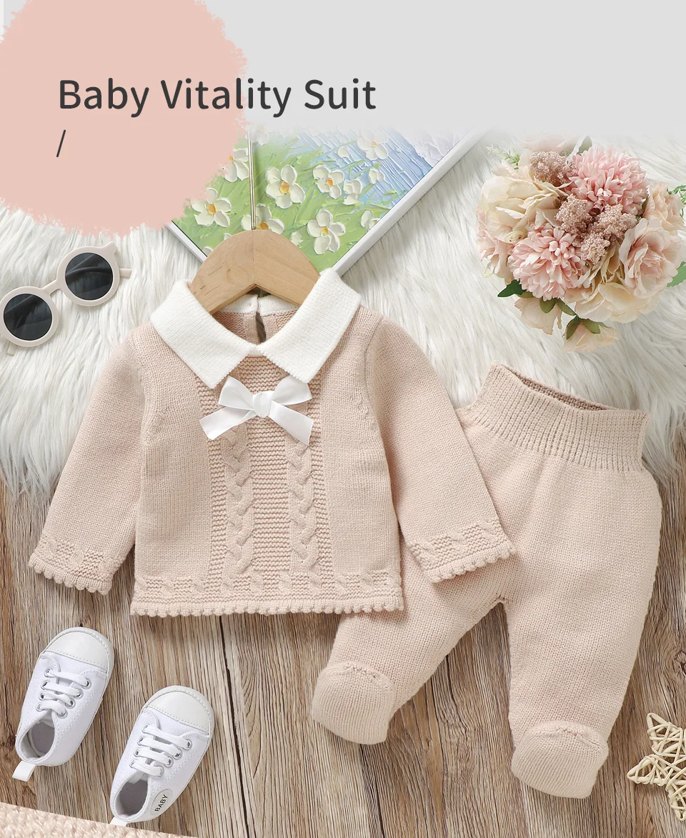 Conjunto completo de suéter y pants en color sólido