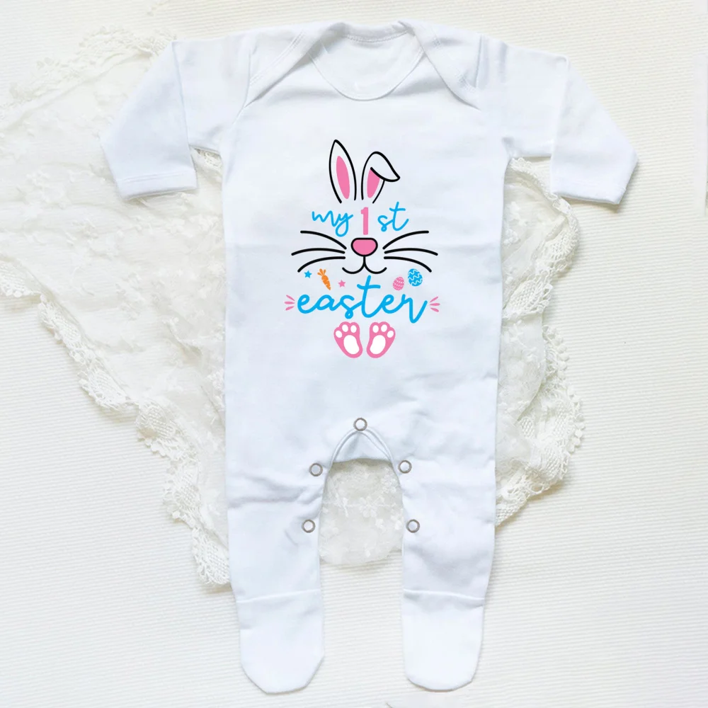 Body manga larga para bebé con estampado conejito de Pascua - imagen 2
