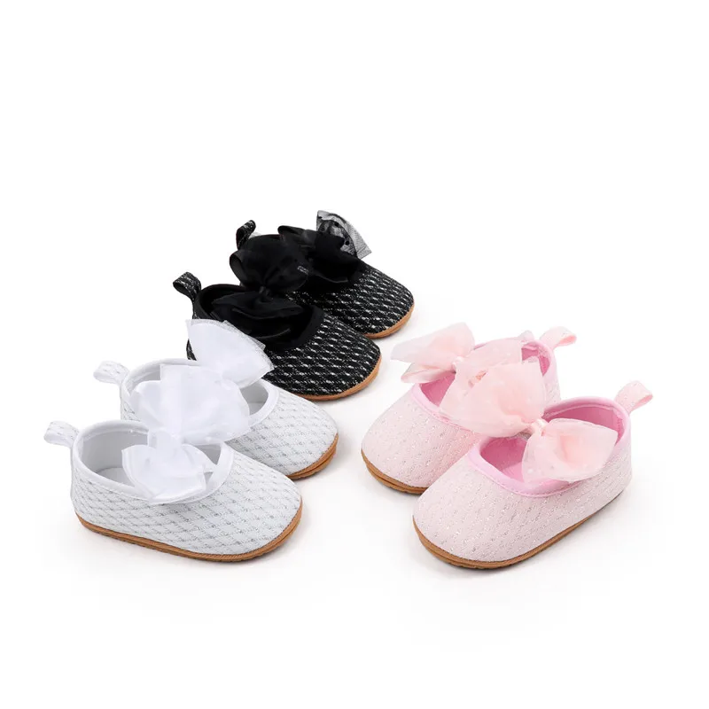 Zapatos de cuna estilo princesa con lazo