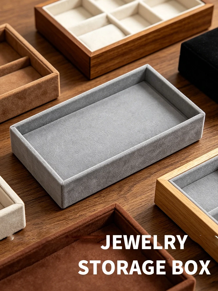 Organizador de joyas con bandejas de terciopelo apilables - imagen 3