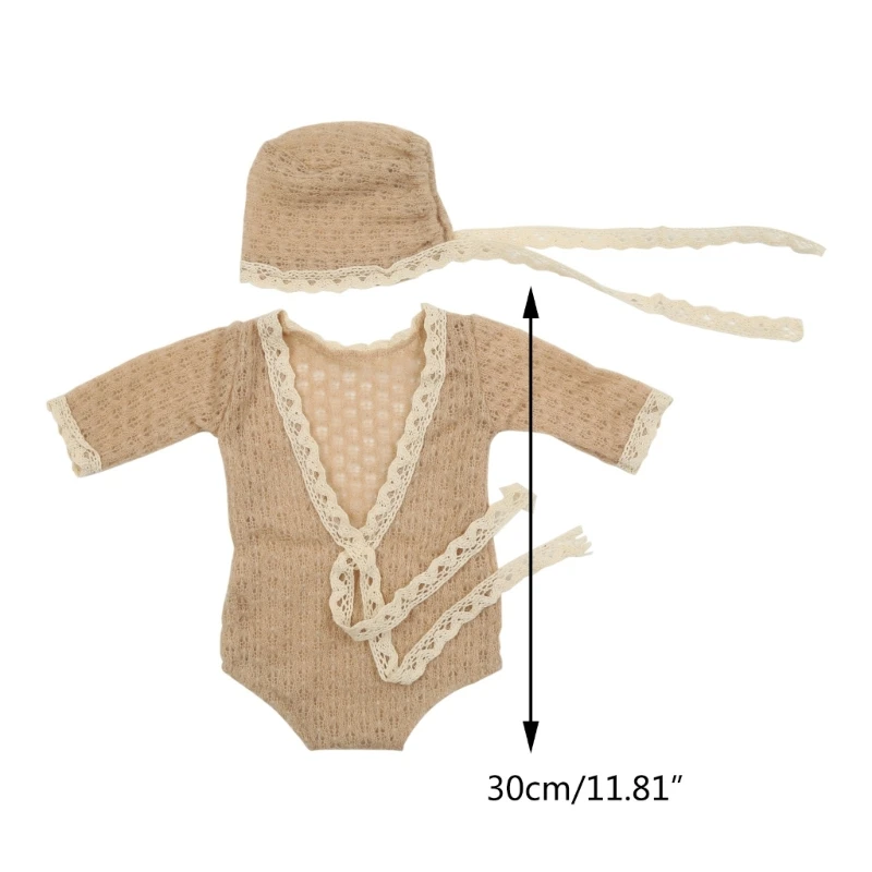 Sombrero y mono de mohair para recién nacido