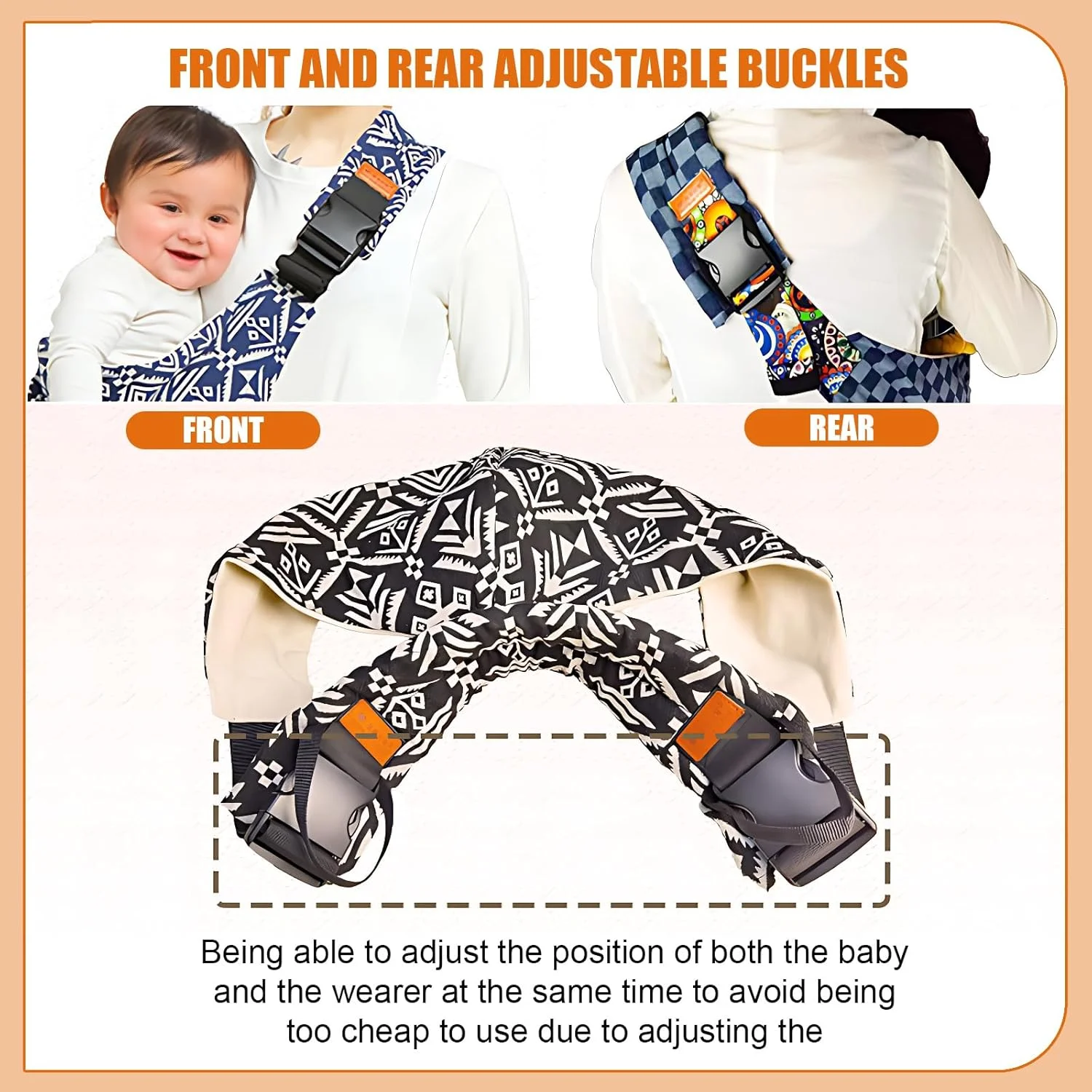 Ajuste de la bandolera para adaptar el soporte al adulto