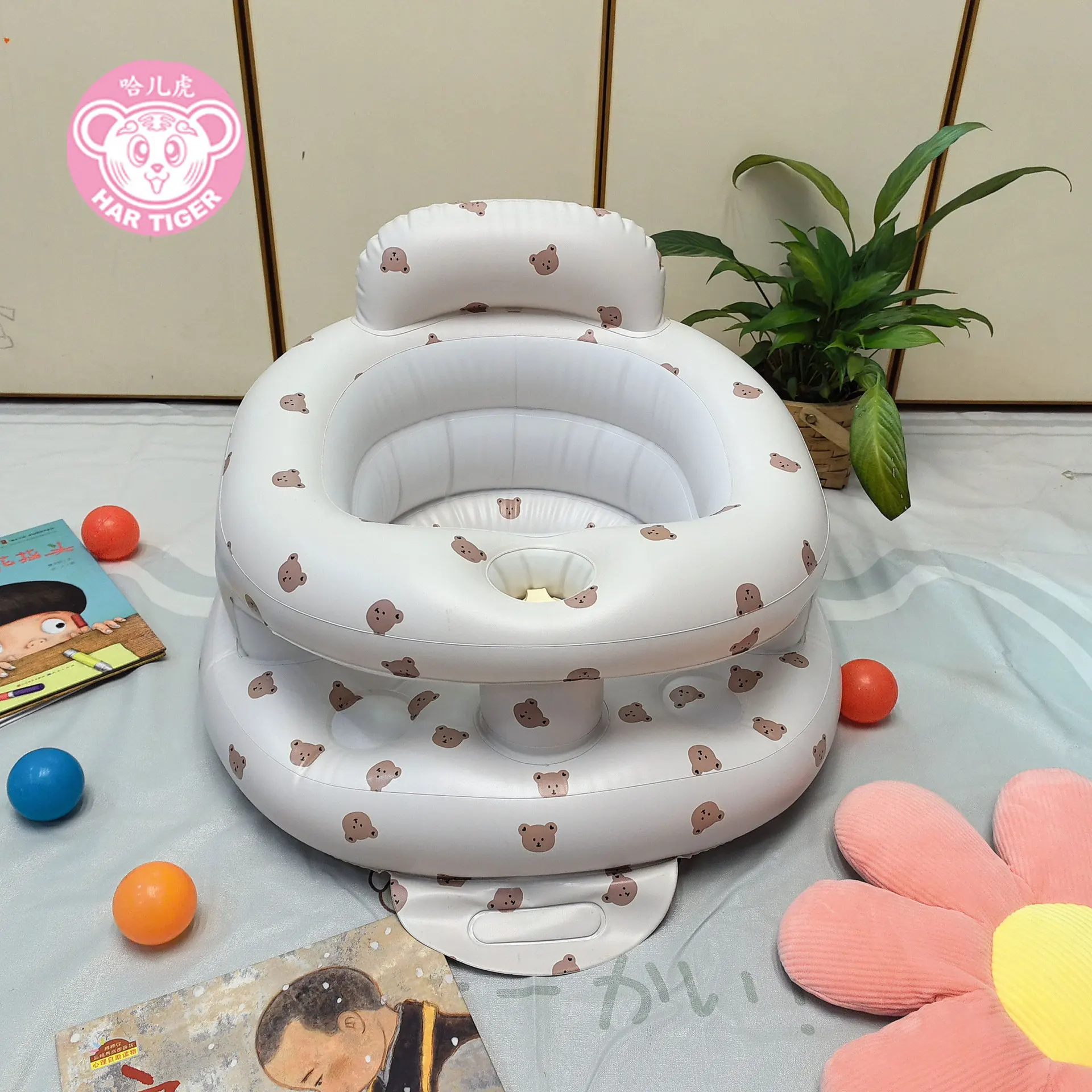 Silla de baño portátil para bebé inflable de PVC, asiento seguro - imagen 4