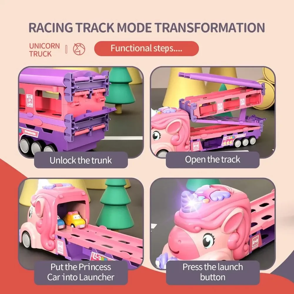 Coche de juguete para niña pequeña con unicornio luces y sonido - imagen 4