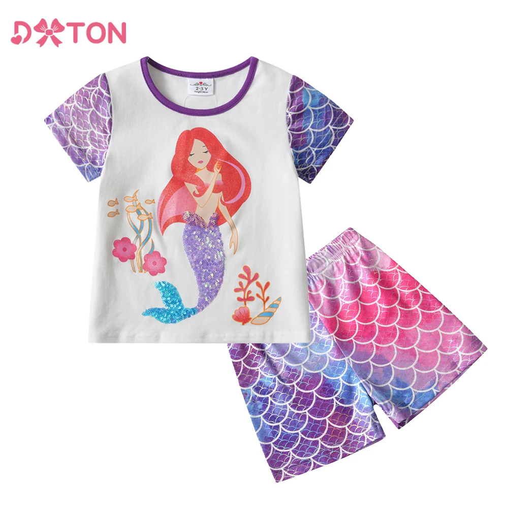 DXTON conjunto deportivo niña camiseta sirena y pantalón corto - imagen 4