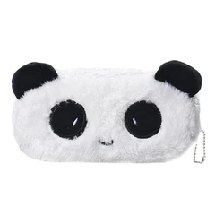 Estuche escolar panda para niños – Bolsa de lápices felpa blanca