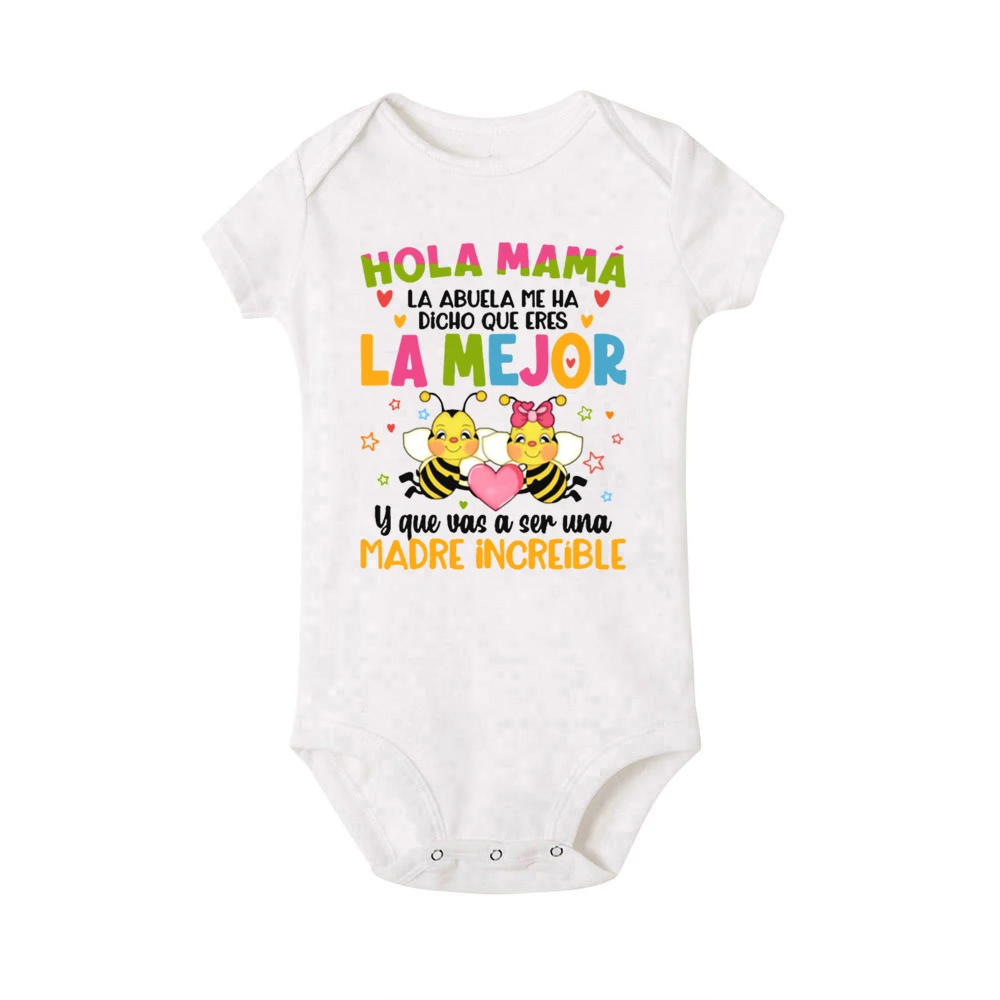 Hello Mom - Mameluco manga corta estampado para bebé recién nacido - imagen 5