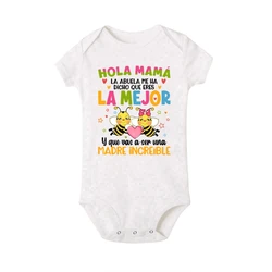 Hello Mom - Mameluco manga corta estampado para bebé recién nacido