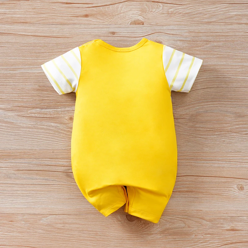 Body de bebé recién nacido amarillo con estampado mono - imagen 4