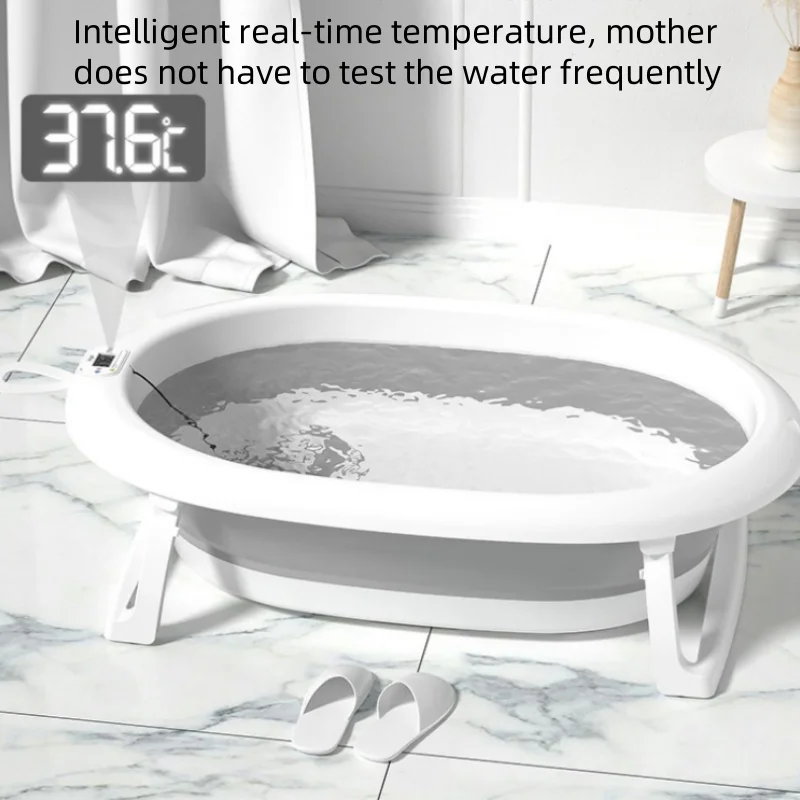 Bañera para bebé con termómetro – Plegable y espaciosa - imagen 2