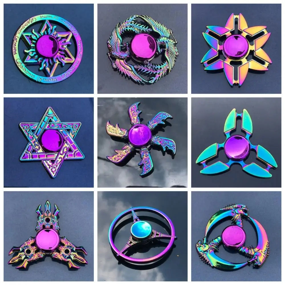 Spinner antiestrés alas de dragón arcoíris metálico para dedos - imagen 2