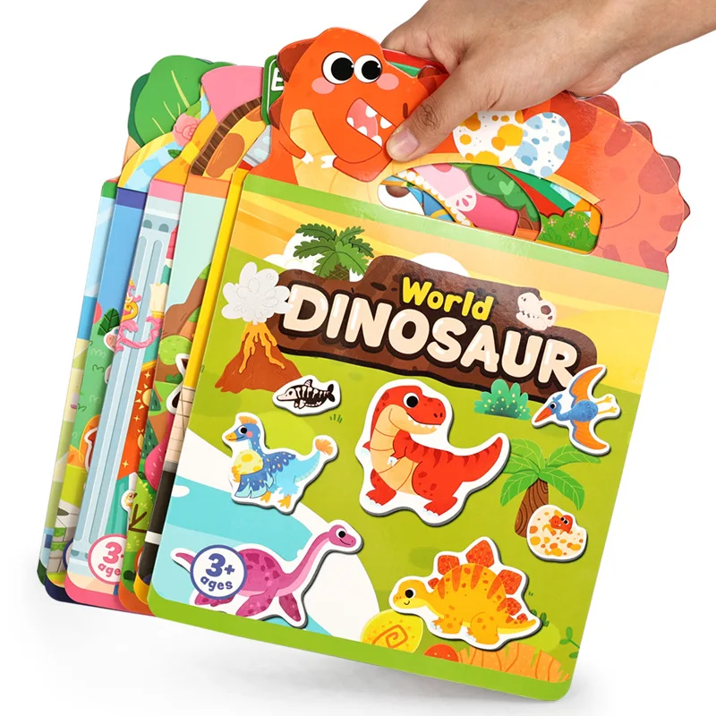 Libro de pegatinas reutilizables Montessori multitemático para niños - imagen 2