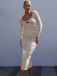 Vestido punto embarazo rayas manga larga para sesión fotos otoño