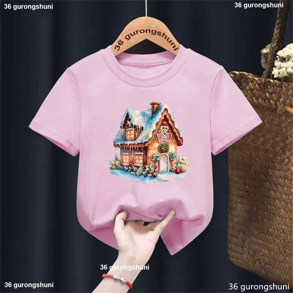 Camiseta infantil estampado Casa de Jengibre - Harajuku acuarela - imagen 5