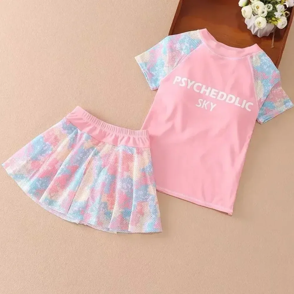 Conjunto bañador infantil rosa y azul deportivo para playa - imagen 2